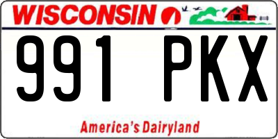 WI license plate 991PKX