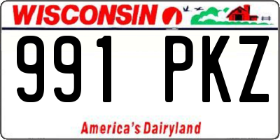WI license plate 991PKZ