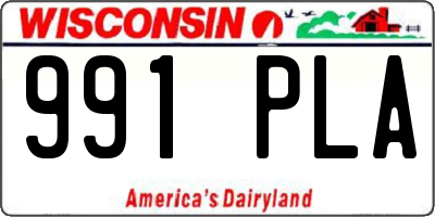 WI license plate 991PLA