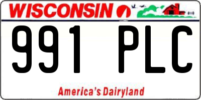 WI license plate 991PLC