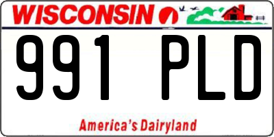 WI license plate 991PLD