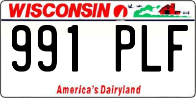 WI license plate 991PLF