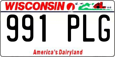 WI license plate 991PLG