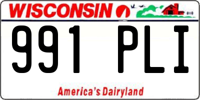 WI license plate 991PLI