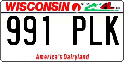 WI license plate 991PLK