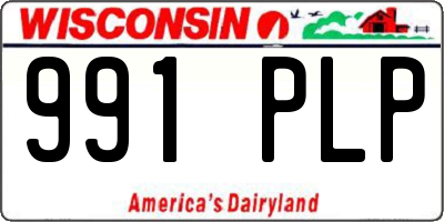 WI license plate 991PLP