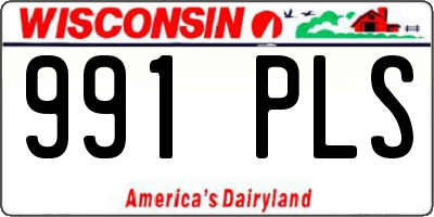 WI license plate 991PLS
