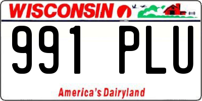 WI license plate 991PLU