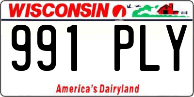 WI license plate 991PLY