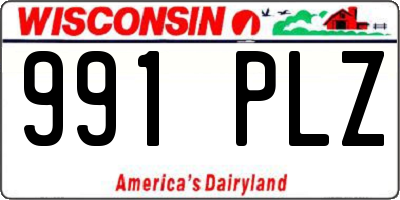 WI license plate 991PLZ