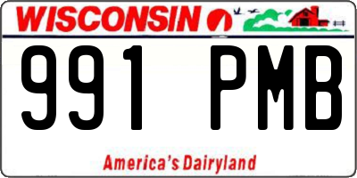 WI license plate 991PMB
