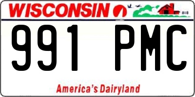 WI license plate 991PMC