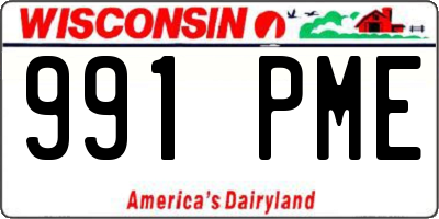 WI license plate 991PME