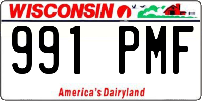 WI license plate 991PMF