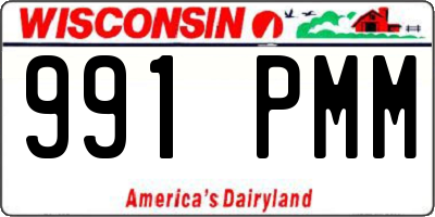 WI license plate 991PMM