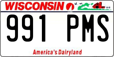 WI license plate 991PMS