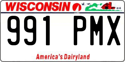 WI license plate 991PMX