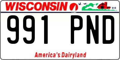 WI license plate 991PND
