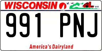 WI license plate 991PNJ