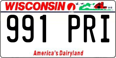 WI license plate 991PRI