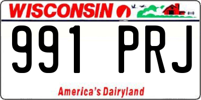 WI license plate 991PRJ