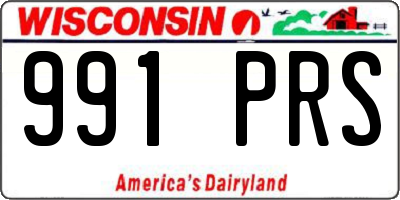 WI license plate 991PRS