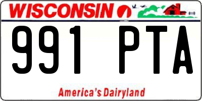 WI license plate 991PTA