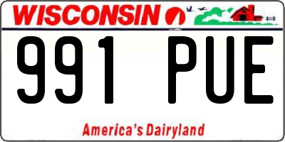 WI license plate 991PUE