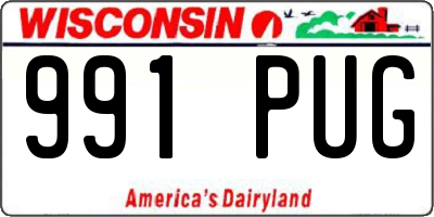 WI license plate 991PUG