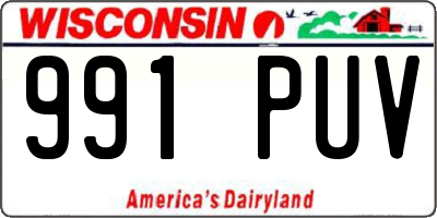 WI license plate 991PUV