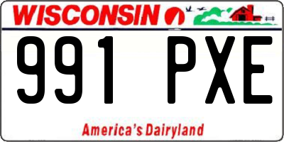 WI license plate 991PXE