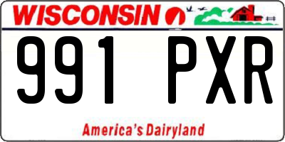 WI license plate 991PXR