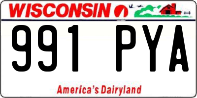 WI license plate 991PYA