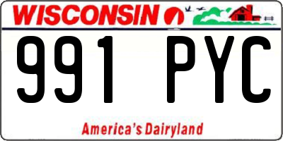 WI license plate 991PYC