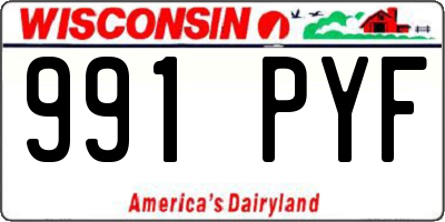 WI license plate 991PYF