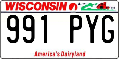 WI license plate 991PYG