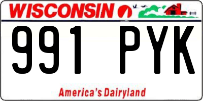 WI license plate 991PYK