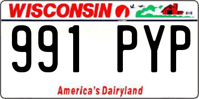 WI license plate 991PYP