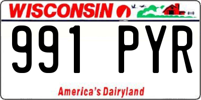 WI license plate 991PYR