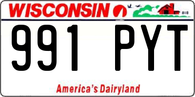 WI license plate 991PYT