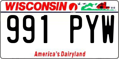 WI license plate 991PYW