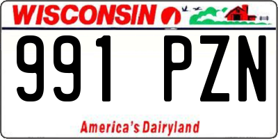 WI license plate 991PZN
