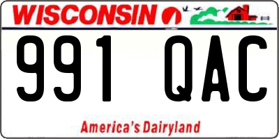 WI license plate 991QAC