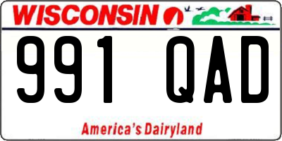 WI license plate 991QAD