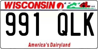 WI license plate 991QLK
