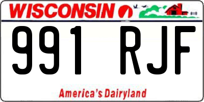 WI license plate 991RJF