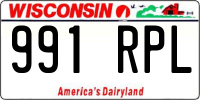 WI license plate 991RPL
