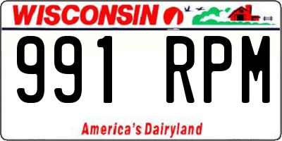 WI license plate 991RPM