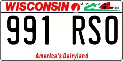 WI license plate 991RSO