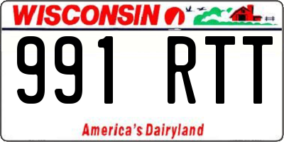 WI license plate 991RTT